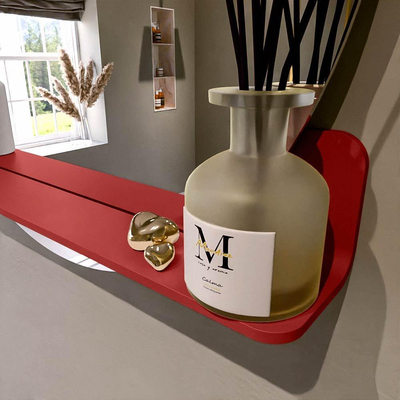 Mondiaz SPOT Badkamerspiegel - rond 80cm - spiegelplanchet - kleur Fire