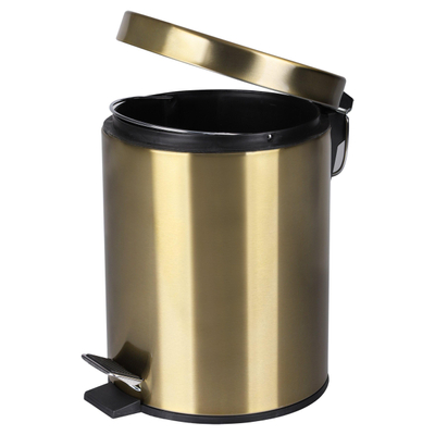 Differnz Pedaalemmer 5 liter mat goud OUTLETSTORE