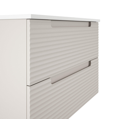 Adema Prime Balance Wastafelonderkast - 60x55x44.9cm - 2 lades - Geintegreerde greep - MDF - mat cotton (beige)