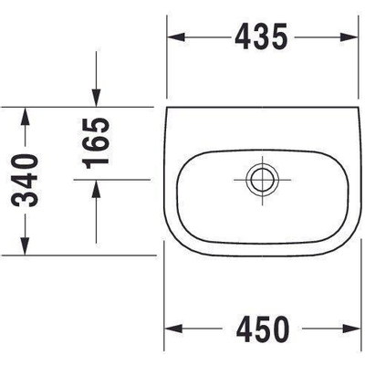 Duravit D-code fontein 450x145x340mm 1 kraangat wit