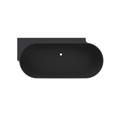Arcqua Havana Halfvrijstaand Bad - 170x80cm - links - mat zwart