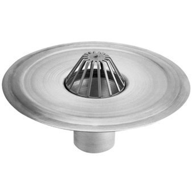 Burgerhout aluminium kiezelbak rond o 80mm midden onder aansluiting Anjo met bladvanger