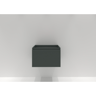 HR badmeubelen Matrix Wastafelonderkast - 60x44.8x40cm - 3D-front - 1 lade - greeploos met greeplijst - petrol mat