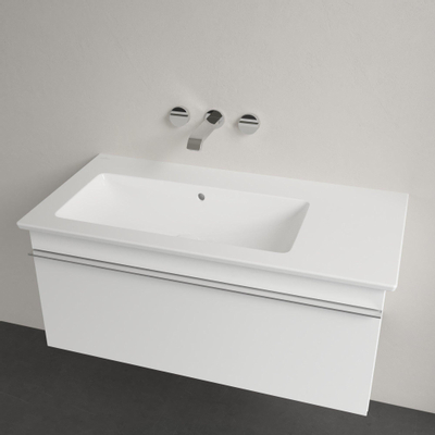 Villeroy en Boch Venticello meubelwastafel met wasbak links zonder kraangat 100x50cm met overloop ceramic+ wit