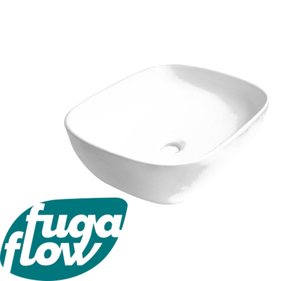 FugaFlow Efficiente Arredo Waskom opbouw - 50x40x15cm - zonder overloop - rechthoek - keramiek - glanzend wit