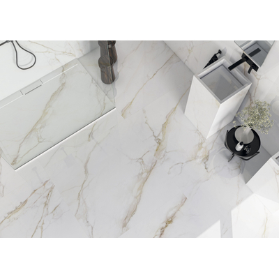 SAMPLE Cifre Cerámica Vloer- en wandtegel Diamond Gold Marmer look Glans Wit