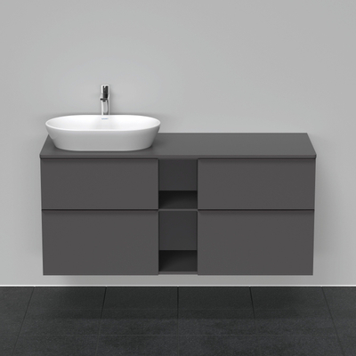 Duravit D-Neo wastafelonderkast 140x66.4x55cm 4 lades Grafiet Mat