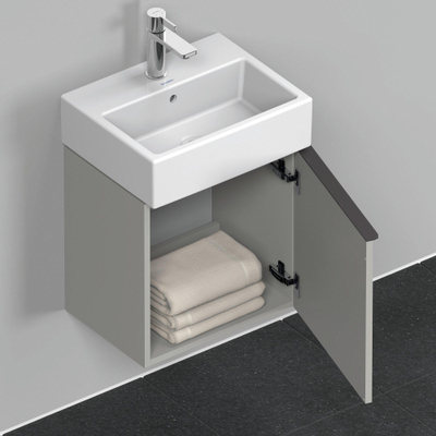 Duravit D-Neo wastafelonderkast 43.4x44x32.2cm Rechtsdraaiend 1 deur Betongrijs Mat