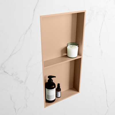 MONDIAZ EASY Nis - 59.5x29.5cm - geschikt voor in- of opbouw - 2 vakken - kleur Rosee | Rosee