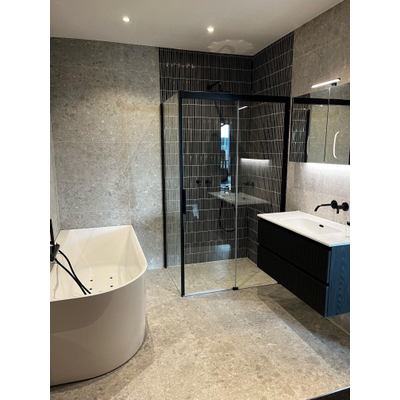 Baldocer Ceramica Nover wand- en vloertegel - 60x120cm - 9.5mm - Rechthoek - gerectificeerd - Terrazzo - Grijs Mat