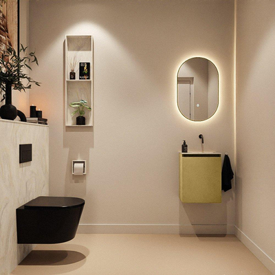 MONDIAZ TURE-DLUX 40cm toiletmeubel Oro. EDEN wastafel Ostra positie rechts. Zonder kraangat.