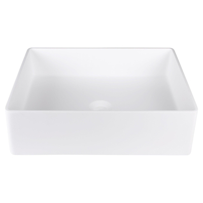 Differnz Solid Waskom 48.5x38x14cm Solid Surface Rechthoek Mat Wit