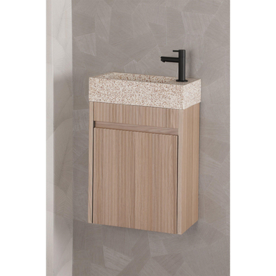 Differnz Hura L Fonteinkast - 40cm - links/rechts - rib - eiken