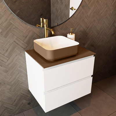 Mondiaz TOP 46 Topblad - 50x46x0.9cm - geschikt voor afdekplaat - Solid surface - Rust