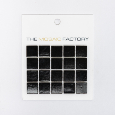 SAMPLE The Mosaic Factory Amsterdam mozaïektegel 2x2x0.4cm voor wand en vloer voor binnen en buiten vierkant Glas Super Zwart