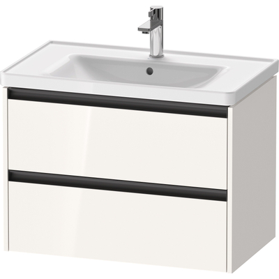 Duravit Ketho 2 wastafelonderbouwkast met 2 laden 78.4x45.5x54.9cm met grepen antraciet hoogglans wit