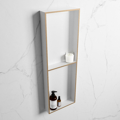 MONDIAZ EASY Nis - 149.5x29.5cm - geschikt voor in- of opbouw - 2 vakken - kleur Oro | Talc