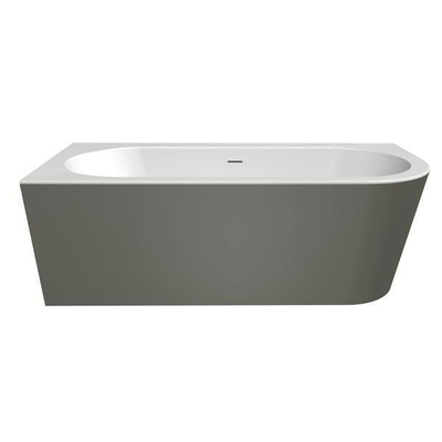 Xenz Charley XS Hoekbad - hoekopstelling links - 165x75cm - overloop - waste inox - bicolor wit/cement