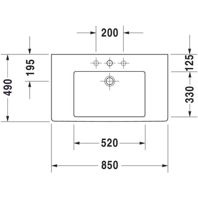 Duravit Vero meubelwastafel 85x49cm met 1 kraangat met Wondergliss wit