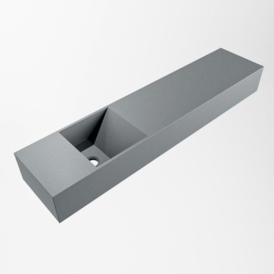 Mondiaz TYNE Fontein - 100x23x12cm - wasbak Links - zonder kraangaten - solid surface - Plata