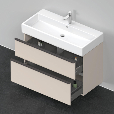 Duravit D-Neo wastafelonderkast 98.4x62.5x44.2cm 2 lades Taupe Mat