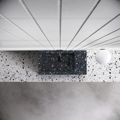 Clou Flush 3 fontein - 36x18cm - rechts - gerecycled PE - heelal zwart