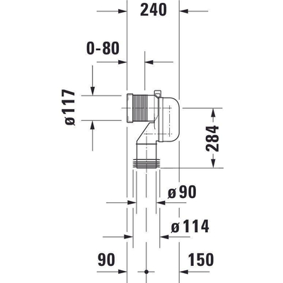 Duravit Divers vario aansluitbocht verstelbaar 18 22cm