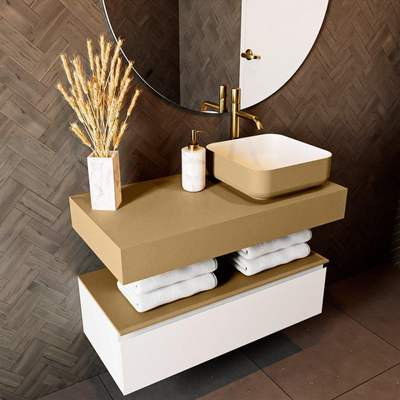 Mondiaz TOP 46 Vrijhangend Topblad - 90x46x12cm - geschikt voor waskom - Solid surface - Oro