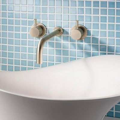 Crosswater MPRO Wastafelkraan inbouw - uitloop 19cm - met inbouwdeel - messing geborsteld