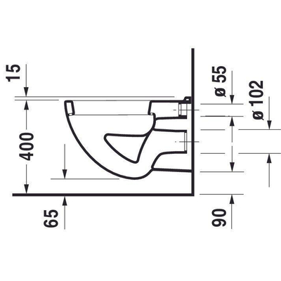 Duravit D-code wandcloset 54cm met spoelrand vlakspoel wit