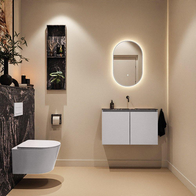 MONDIAZ TURE-DLUX 80cm toiletmeubel Cale. EDEN wastafel Lava positie midden. Zonder kraangat.