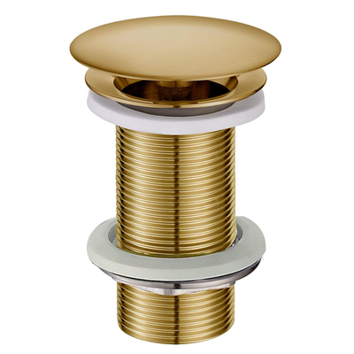 Wiesbaden Caral open afvoerplug verlengd 5/4" geborsteld messing