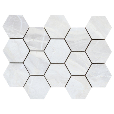 Cifre Ceramica Luxury wandtegel - 32.5x22.5cm - Natuursteen look - White gepolijst (wit)