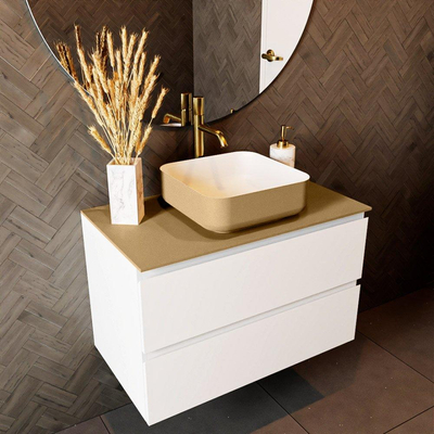 Mondiaz TOP 46 Topblad - 80x46x0.9cm - geschikt voor afdekplaat - Solid surface - Oro