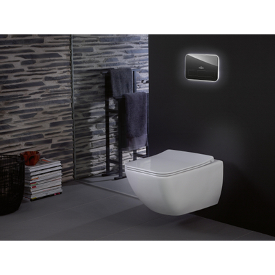 Villeroy en boch Viconnect 2 knops bedieningsplaat glas met led verlichting glossy zwart