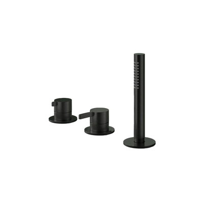 Hotbath Ace Badmengkraan - Badrandcombinatie - éénhendel - 2-weg omstel - handdouche - zwart geborsteld PVD