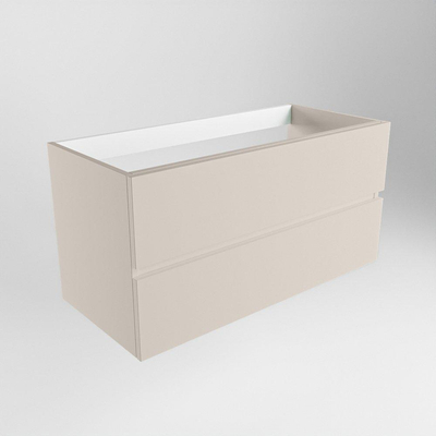 MONDIAZ VICA Onderkast - 2 lades - 100cm - Linen - Geen uitsparing in de lade - XL versie 60cm - hoog