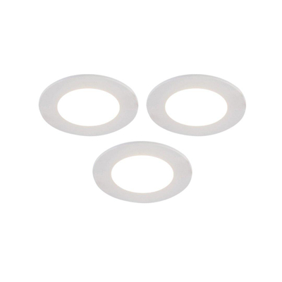 QAZQA Blanca Inbouwspot - set van 3 - 9x9cm - incl. LED - 3 staps dimbaar - IP44 - mat wit