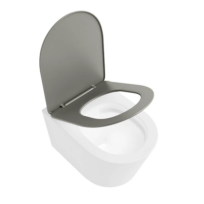 MONDIAZ LAVIE wandclosetpack - 36x53cm - diepspoel - rimless - Talc (offwhite) - softclose - quick-release - toiletzitting - Smoke (grijs)