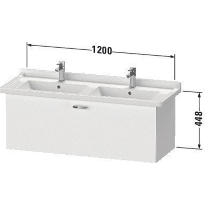 Duravit XBase Wastafelonderkast 120x46.8x44.8cm 1 lade Standaard greep met softclose spaanplaat Grafiet Mat