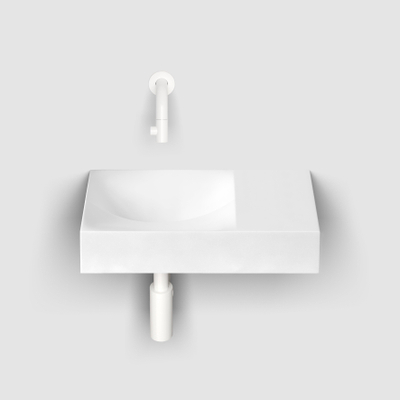 Clou Vale Fontein - 38x19x7cm - voorbewerkt kraangat rechts - mat wit