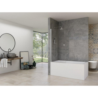 Van Rijn Products ST02 Badwand incl glasbehandeling 80x150cm chroom