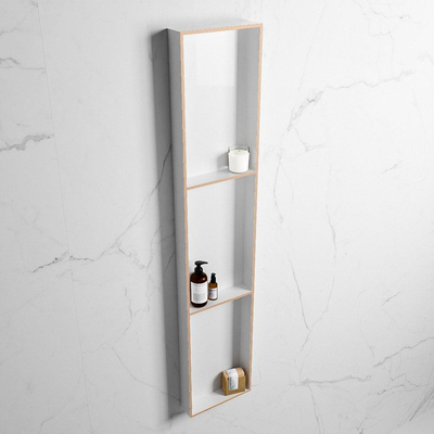 MONDIAZ EASY Nis - 149.5x29.5cm - geschikt voor in- of opbouw - 3 vakken - kleur Rosee | Talc