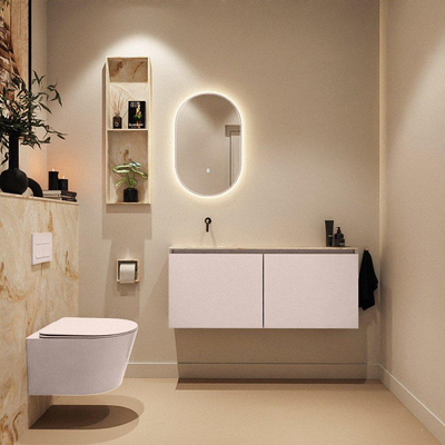 MONDIAZ TURE-DLUX 120cm toiletmeubel Rosee. EDEN wastafel Frappe positie links. Zonder kraangat.