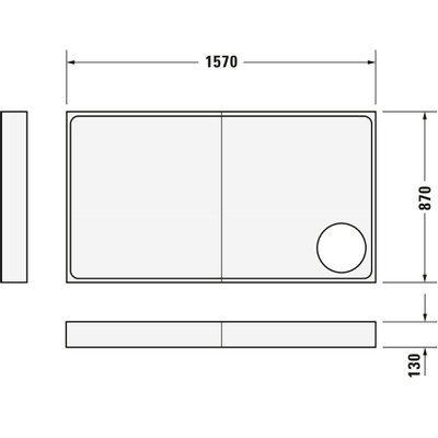 Duravit Starck Slimline douchebak acryl rechthoekig 160x90x6cm wit