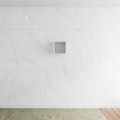 MONDIAZ Lagom Badkamernis 30cm inbouw opbouw Solid surface Talc SHOWROOMMODEL
