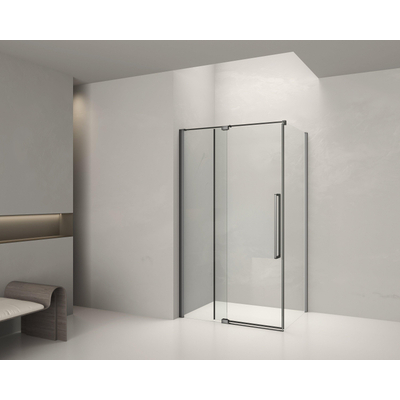 Aqua Vista Taviano Cuadra Zijwand - 70x200cm - incl. montageset - mat zwart