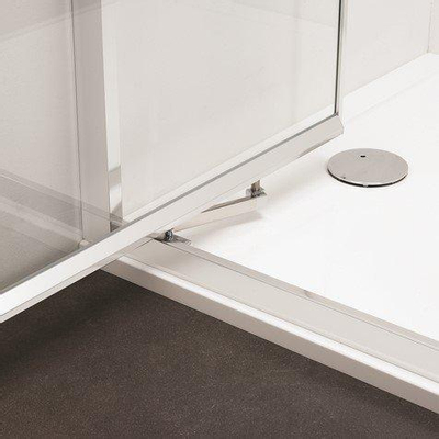 Crosswater Clear 6 in profiel draaiende deur 100x195cm 6mm veiligheidsglas mat zwart