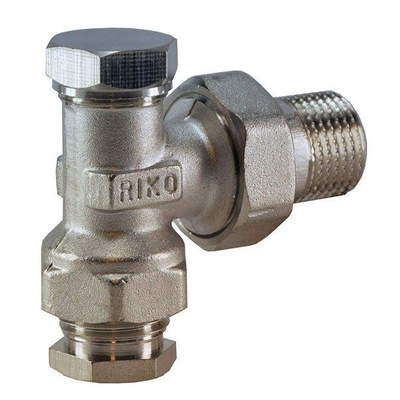 Riko regeltee+adaptor 15mm 1/2 haaks vernikkeld