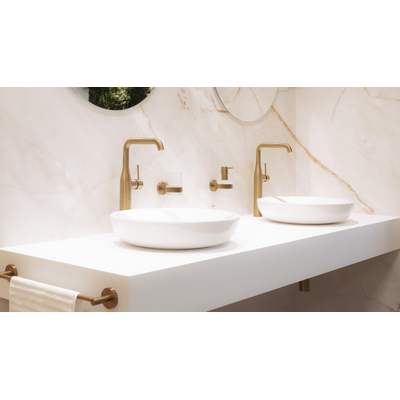 GROHE Essence New Wastafelkraan Opbouw - uitloop 17.9cm - XL-size hoge draaibare uitloop - EcoJoy - brushed cool sunrise